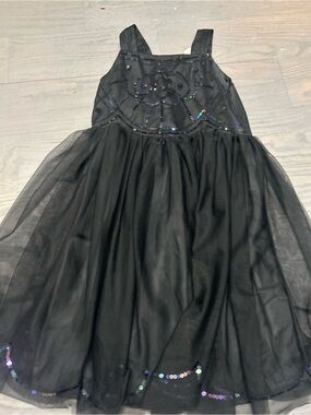 Black Sequin Tulle Party Dress for Girls